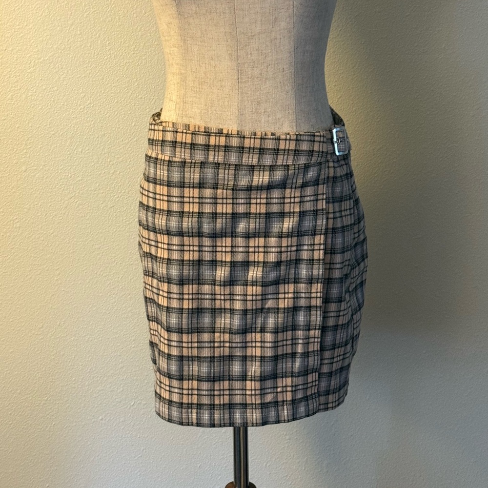 Sparrow Gray Plaid Pencil Skirt